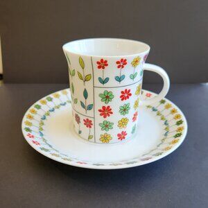 Rosenthal Espresso Cup and Saucer Vintage Mod Daisies